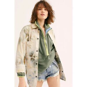 NWT FREE PEOPLE X RIVERSIDE TOOL & DYE Sz M / L TIE DYE WORKWEAR JACKET IVORY